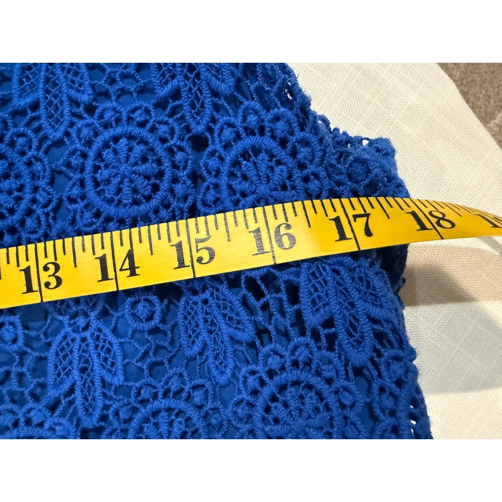 Lands' End Women Blue Floral Lace Sleeveless Sheath Dress Elegant Party Size 12 - Picture 6 of 11